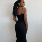 Spaghetti Strap Scoop Neck Bodycon Maxi Dress