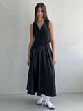 DressBetty - Elegant Satin High Waist Loose Maxi Skirt