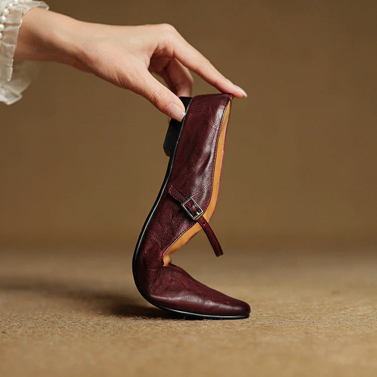 Elegant Genuine Leather Pointed Flats