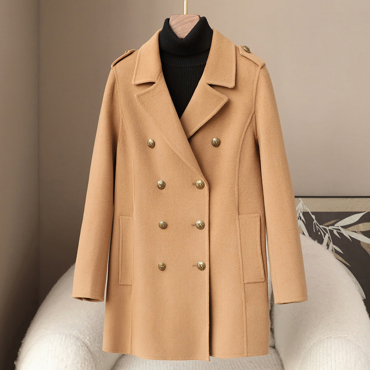 Elegant Soft Women__ Wool Cashmere Coat