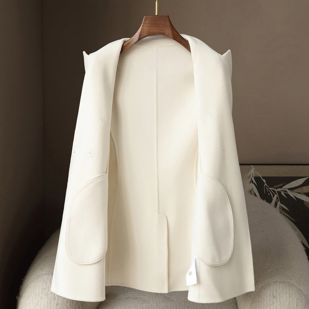 Elegant Soft Women__ Wool Cashmere Coat