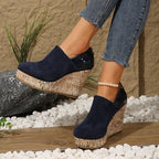 Elise Leroy Cork Wedge Slip-On Pumps