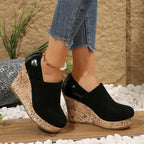 Elise Leroy Cork Wedge Slip-On Pumps