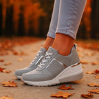 Elise Leroy Wedge Sneakers with Metallic Detail