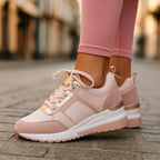 Elise Leroy Wedge Sneakers with Metallic Detail