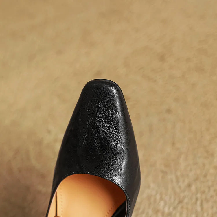 Eloria Genuine Leather Mary Jane Heels