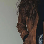 _loure Brown Suede Longline Coat