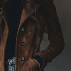 _loure Brown Suede Longline Coat