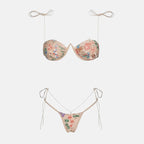 Embroidered Floral Bikini Set
