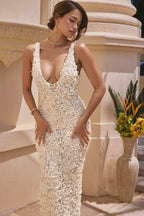 Catalina - Glamour A-Line Floral Maxi Dress