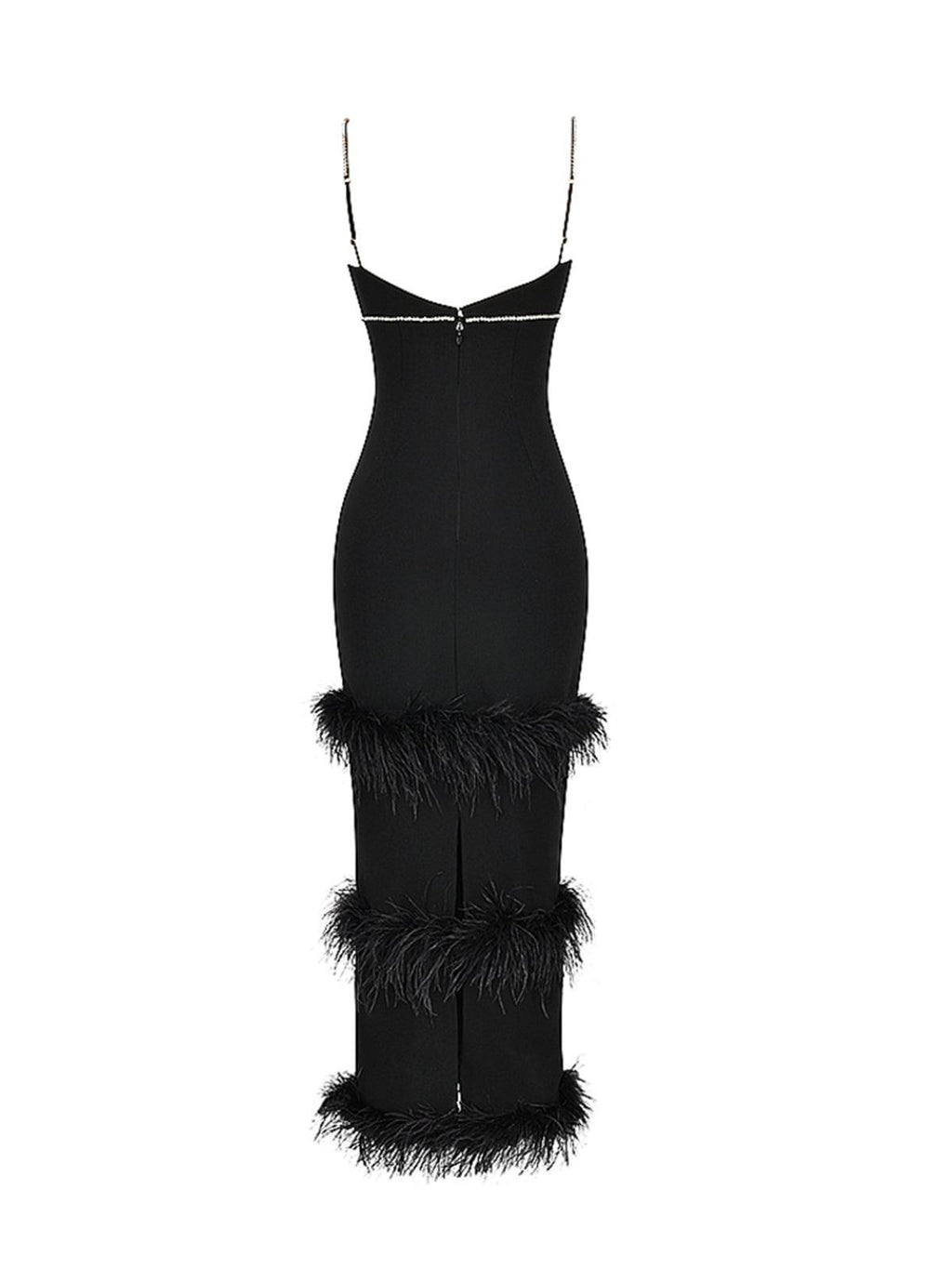 Evolet Rhinestone Feather Bandage Dress