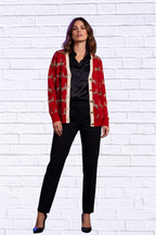 Women__ Casual V-Neck Zebra Print Cardigan