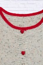 Contrast Trim Button Up Long Sleeve Cardigan