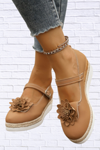 Flower Embellished Mary Jane Loafers