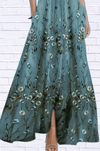 Floral Print Half Sleeve Maxi Dress