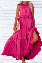 Ruffled Sleeveless Maxi Dress | Flowy & Feminine