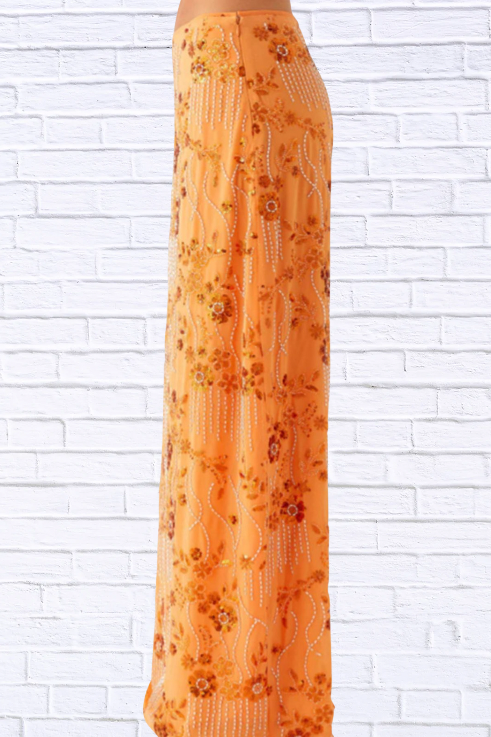 Sequin Embroidered Maxi Skirt for Women | Elegant Boho Floral Long Skirt | Flowy Statement Evening & Vacation Skirt