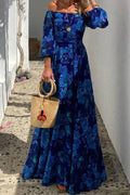 Hana Timeless Flower Print Maxi Dress Statement Occasion Edit