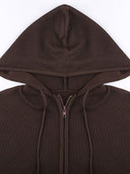 Hooded Crop Knit Cardigan