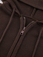 Hooded Crop Knit Cardigan