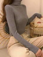 High Neck Jumper Knit Top