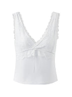 Patchwork Lace Y2K Crop Tank Top