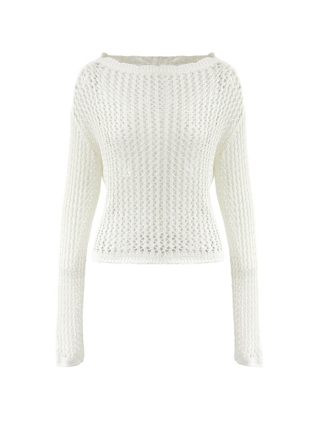 Hollow Out Crochet Long Sleeve Knit Top