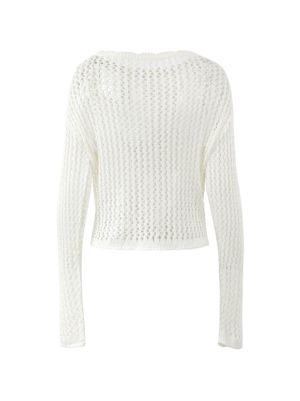 Hollow Out Crochet Long Sleeve Knit Top