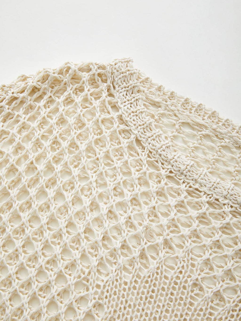 Cross Pattern Crochet Hollow Long Sleeve Knit Top
