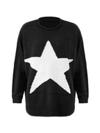 Star Jacquard Pullover Long Sweater
