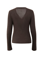 Lace Paneled Button Long Sleeve Knit Top