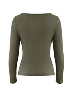 Lace Trim Black Long Sleeve Knit Top