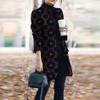 DressBetty - Plaid Printing Long Thin Coat