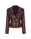 Fashion Chic High Pleated Mini Lapel Double-breasted Female New Coat