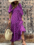 DressBetty - Female Loose V Neck Bohemian Long Dress