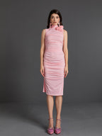 Fionnuala Flower Ruched Midi Dress