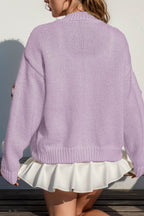 Floral Crochet Button-deon Cardigan
