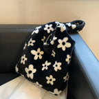 Floral Faux Fur Hobo Bag