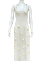 Floral Jacquard Tie-back Knit Cami Dress