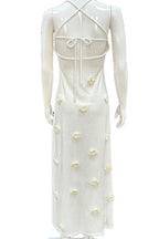 Floral Jacquard Tie-back Knit Cami Dress