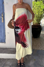 Floral Print Backless Maxi Dress
