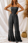 Blue Zone Planet | Floral Spaghetti Strap Wide Leg Jumpsuit