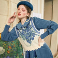 Floral Tie Front Knit Vest