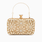 Rhinestone Flower Clutch Bag