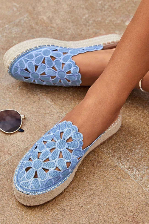 Flower Hollow Out Platform Sandals