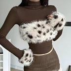 Fluffy Leopard Top