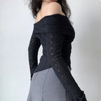 Fold-Over Lace Top