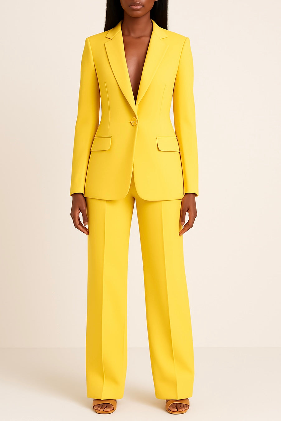 | Formal Suit Set with Tailored Long Blazer
