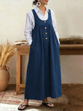 Solid Color Mid-length Slimming Dress