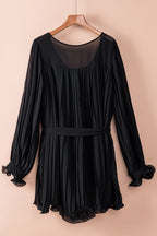 Erika Exclusive Pleated V Neck Dress Statement Occasion Edit